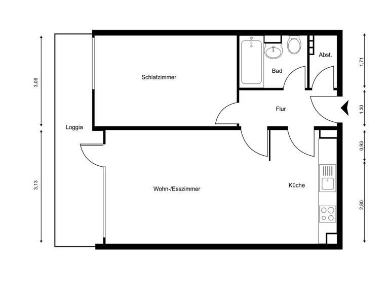 Wohnung zum Kauf 159.000 € 2 Zimmer 58 m² Waldkirch 79183