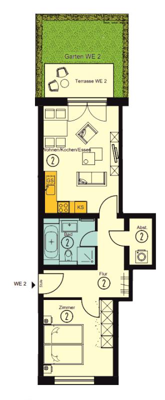 Wohnung zur Miete 798 € 2 Zimmer 55,1 m²<br/>Wohnfläche EG<br/>Geschoss Ungerstraße 10/12 Anger-Crottendorf Leipzig 04318