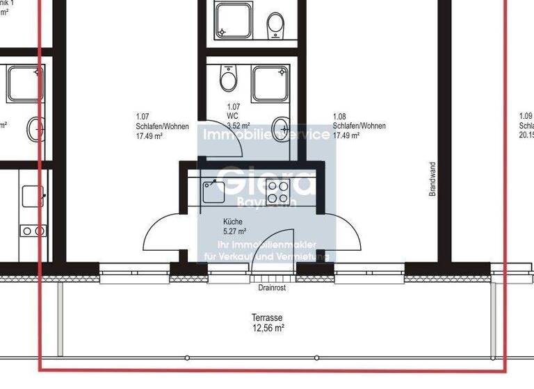 Studio zur Miete 300 € 1 Zimmer 26,7 m² 1. Geschoss frei ab sofort Justus-Liebig-Straße 8b Altstadt Bayreuth 95447