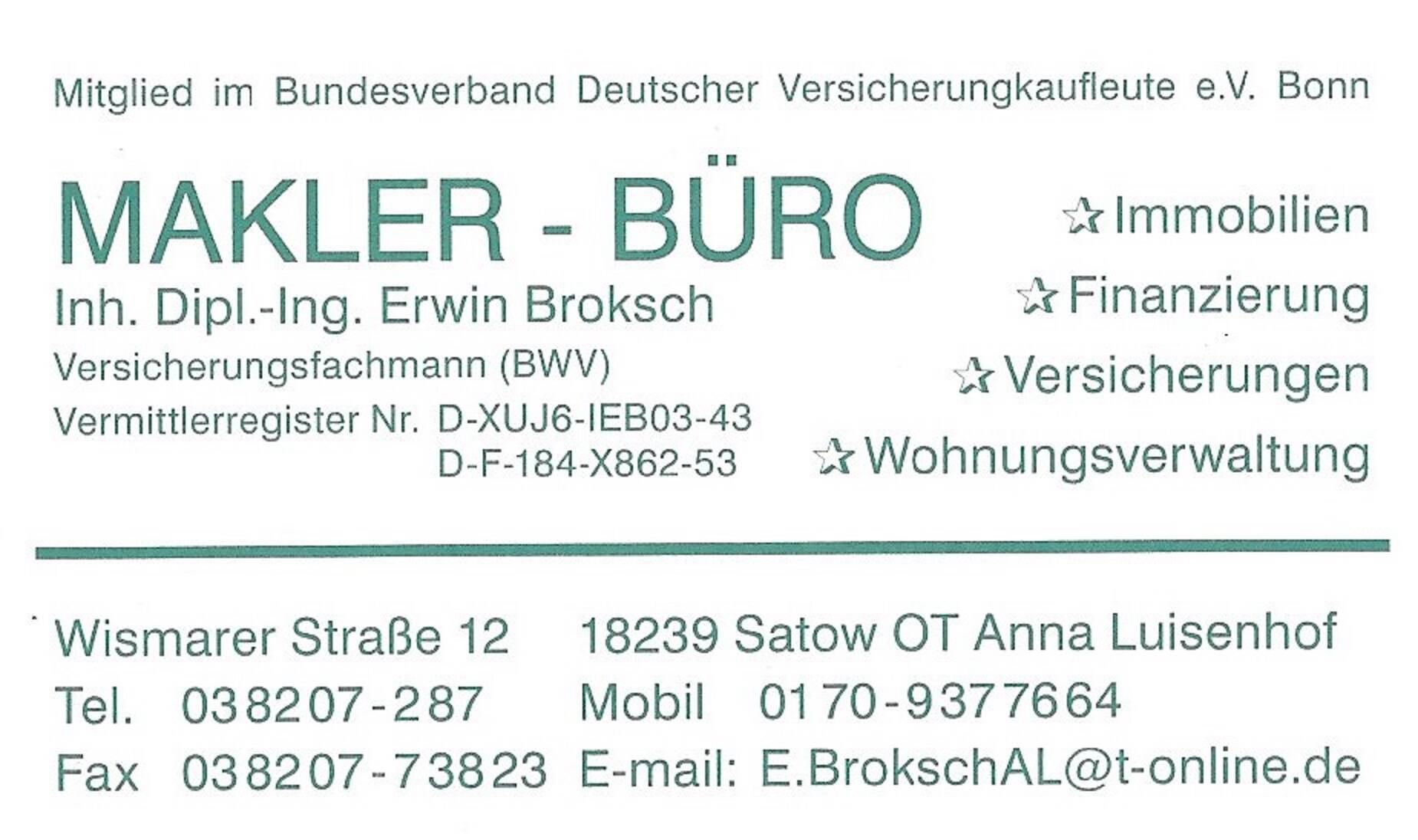 Makler-Büro Inh.Dipl.Ing. Erwin Broksch