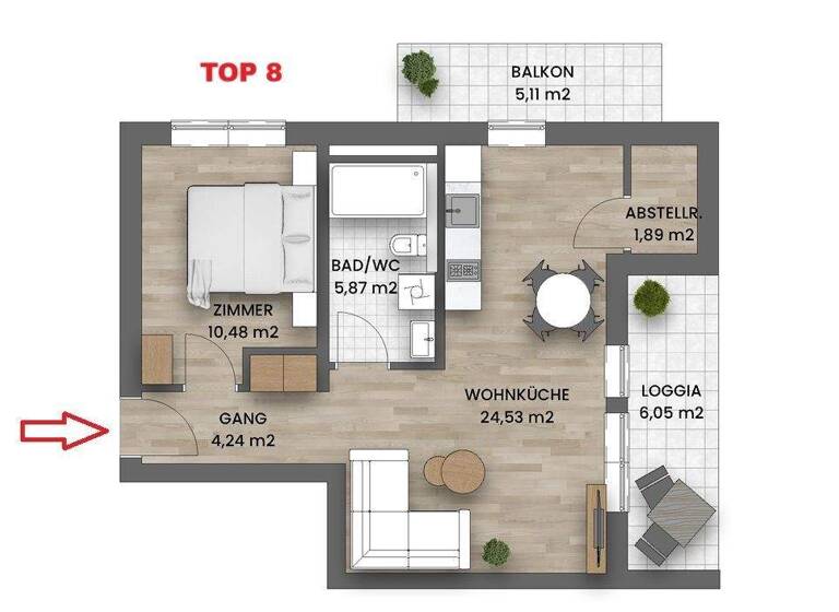 Wohnung zum Kauf 399.000 € 2 Zimmer 47 m² Wien 1140