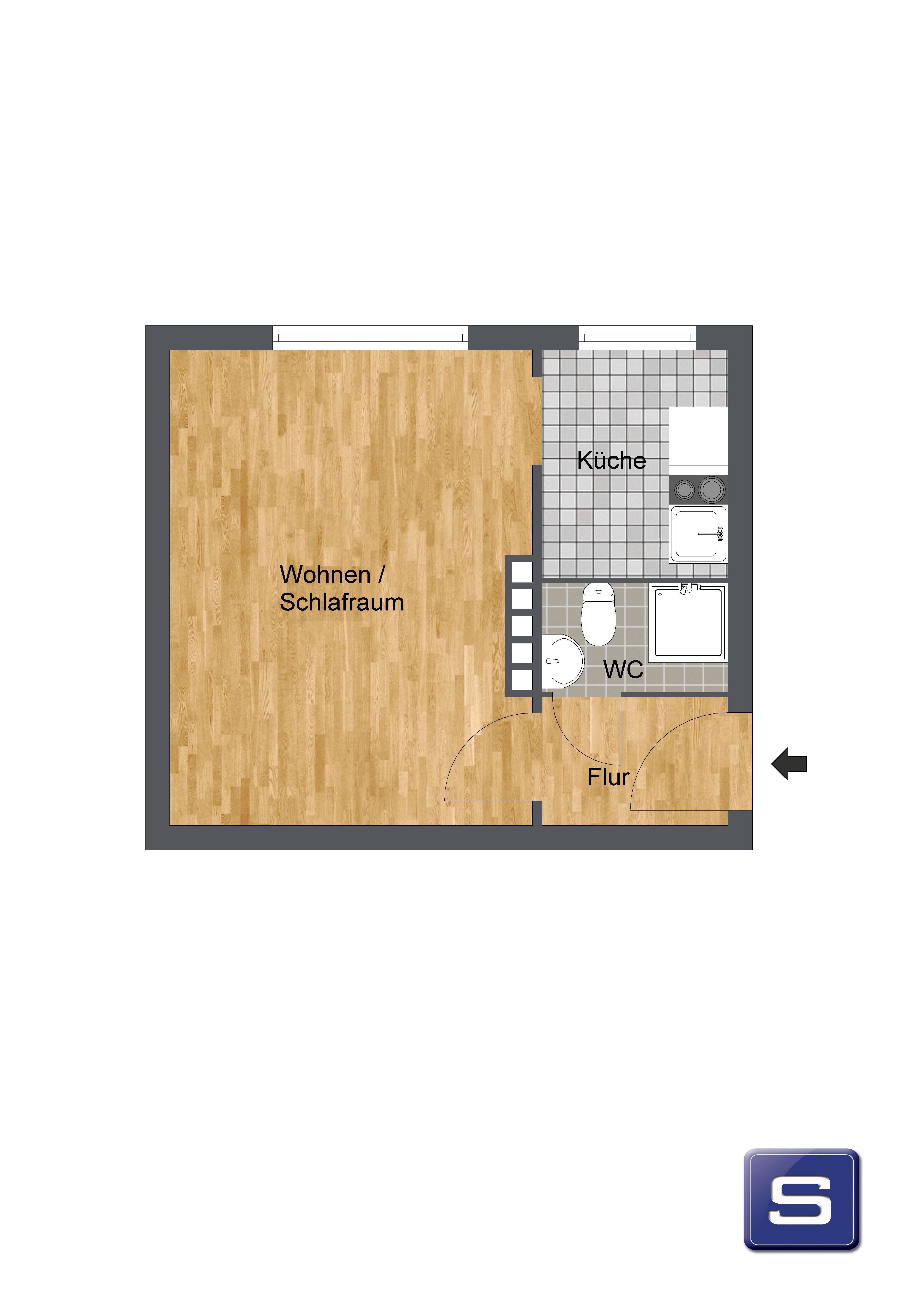 Wohnung zur Miete 280 € 1 Zimmer 26 m²<br/>Wohnfläche 3.<br/>Geschoss ab sofort<br/>Verfügbarkeit Heinrichstadt Wolfenbüttel 38300