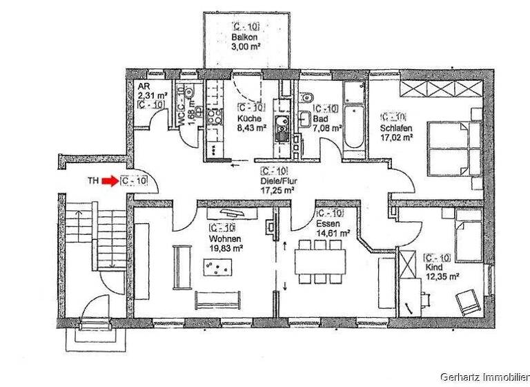 Wohnung zum Kauf 359.000 € 4 Zimmer 103,5 m² Balthasar-Neumann-Str. 97 Pfaffendorfer Höhe Koblenz / Pfaffendorf 56076
