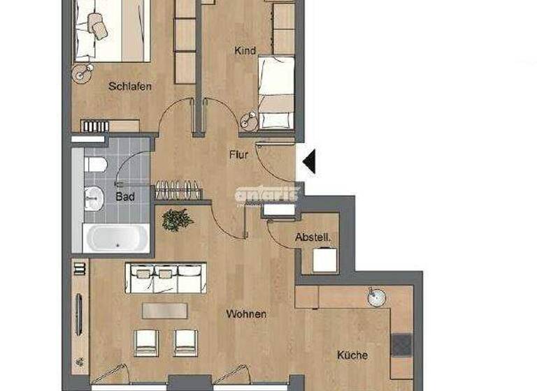 Wohnung zur Miete 1.009 € 3 Zimmer 77,8 m² Krämpfervorstadt Erfurt, Stadt 99085