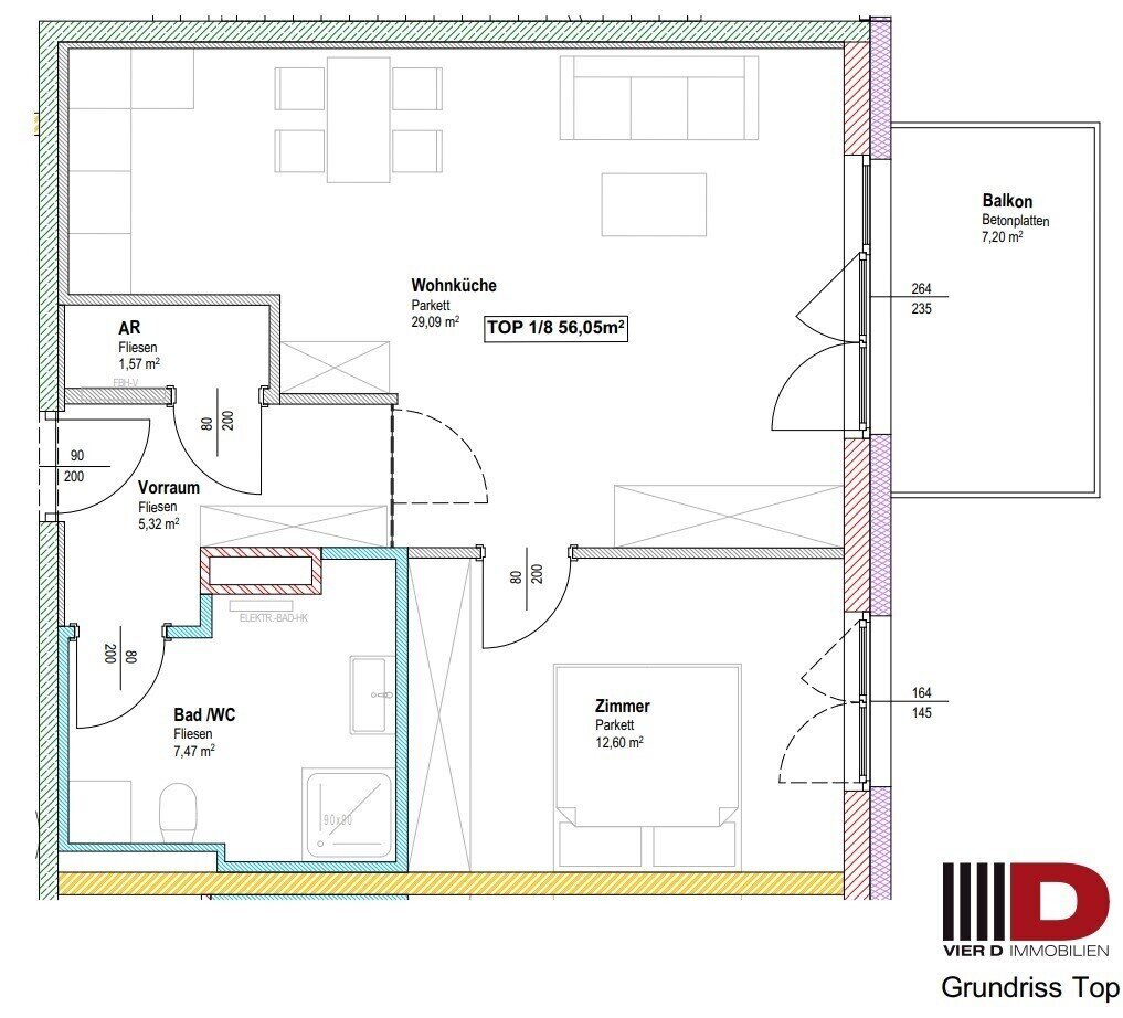 Wohnung zur Miete 593 € 2 Zimmer 56,1 m²<br/>Wohnfläche 1.<br/>Geschoss Bruck an der Leitha 2460