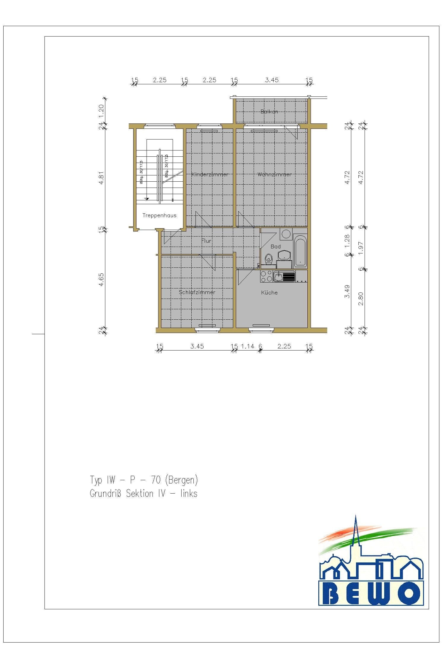 Wohnung zur Miete 397 € 3 Zimmer 61,1 m²<br/>Wohnfläche 4.<br/>Geschoss Rotenseestraße 11 Bergen Bergen auf Rügen 18528