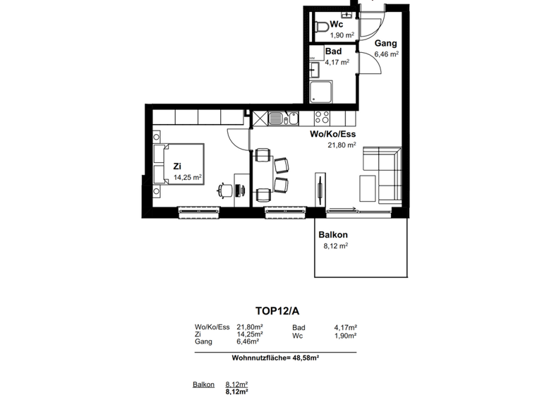 Wohnung zum Kauf 221.700 € 2 Zimmer 48,6 m² 1. Geschoss Mistelbach 2130