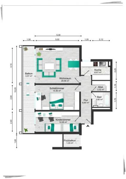 Wohnung zum Kauf 439.000 € 3 Zimmer 74 m²<br/>Wohnfläche 4.<br/>Geschoss Unterschleißheim Unterschleißheim 85716