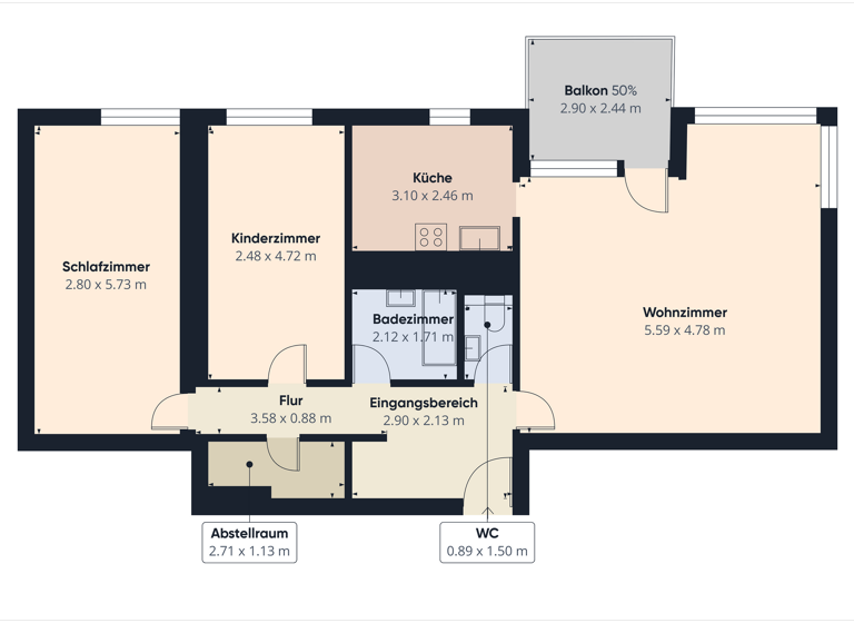 Wohnung zum Kauf 225.000 € 3,5 Zimmer 86,4 m² 2. Geschoss Hohengehren Baltmannsweiler 73666
