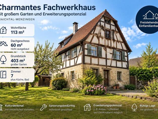 Einfamilienhaus zum Kauf provisionsfrei 110.000 € 7 Zimmer 112,1 m² 403 m² Grundstück Menzingen Kraichtal 76703