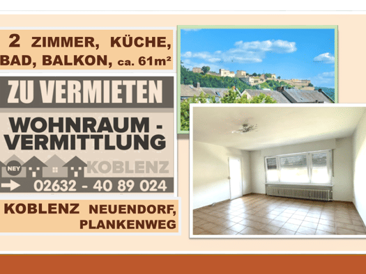 Wohnung zur Miete 735 € 2 Zimmer 61 m² 1. Geschoss frei ab sofort Neuendorf Koblenz 56070