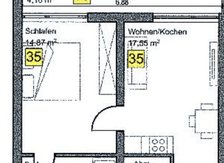 Wohnung zum Kauf 192.000 € 2 Zimmer 44 m²<br/>Wohnfläche 3.<br/>Geschoss ab sofort<br/>Verfügbarkeit Krankenhausstraße 50 Erlenbach Erlenbach am Main 63906