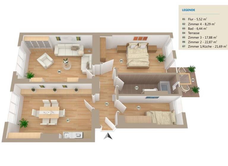 Wohnung zum Kauf 380.400 € 3 Zimmer 82,7 m² EG Berlichingenstraße 18 Moabit Berlin 10553