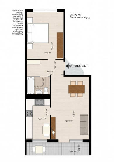 Wohnung zur Miete 345 € 2 Zimmer 54,8 m² 4. Geschoss frei ab 01.08.2025 Ellerbreite 08 Zoberberg 170 Dessau-Roßlau 06847