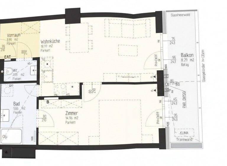 Wohnung zum Kauf 399.000 € 2 Zimmer 44,9 m² Wien 1020