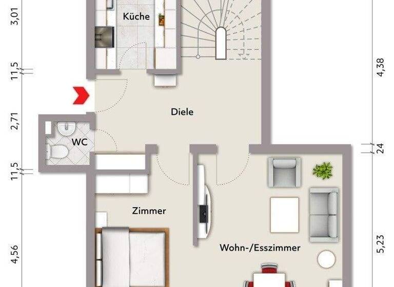 Wohnung zum Kauf 545.000 € 4 Zimmer 105 m² 1. Geschoss frei ab 01.03.2026 Bad Soden 65812