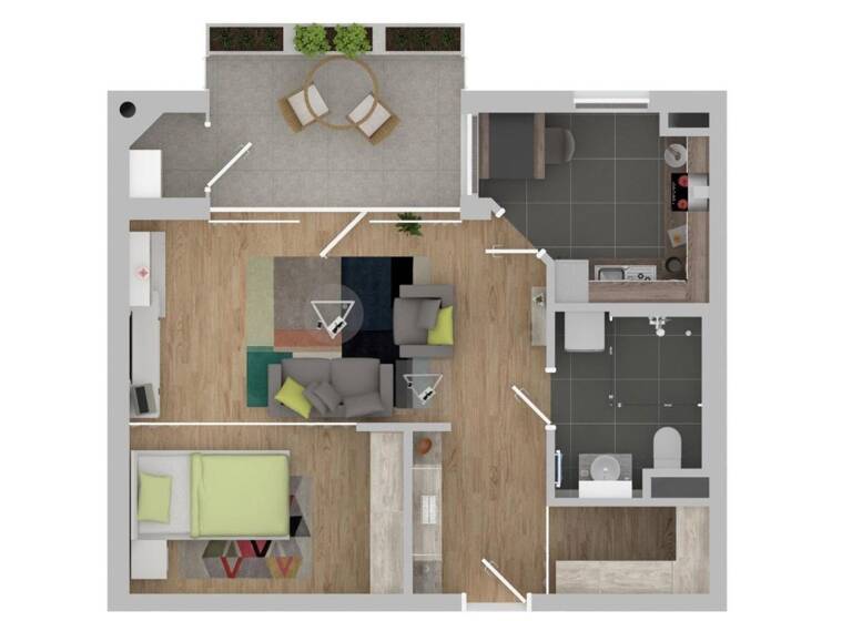Wohnung zur Miete 700 € 1,5 Zimmer 45 m² 1. Geschoss frei ab 01.05.2026 Rosenweg 1 Bad Bellingen 79415