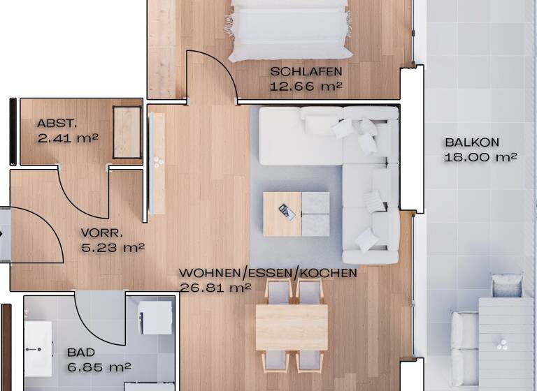 Wohnung zum Kauf - Erstbezug 284.500 € 2 Zimmer 54 m² Brunhildstraße 9 St. Valentin 4300