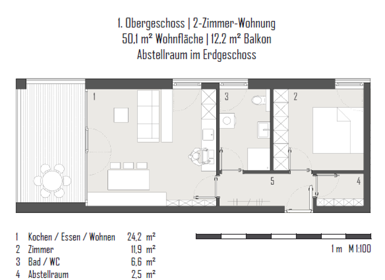 Terrassenwohnung zum Kauf - Erstbezug provisionsfrei 338.824 € 2 Zimmer 50,1 m² 1. Geschoss Gutenbergstraße 20a Hohenems 6845