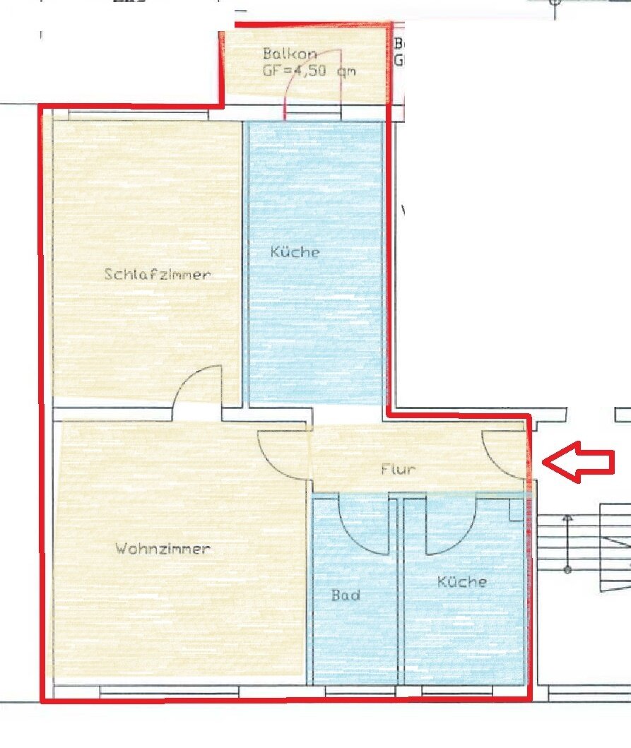 Wohnung zur Miete 620 € 3 Zimmer 70 m²<br/>Wohnfläche 2.<br/>Geschoss Posthofstr. 9 Nordstadt Hildesheim 31137