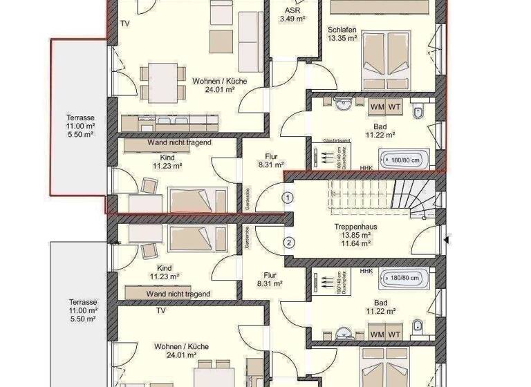 Terrassenwohnung zum Kauf - Erstbezug provisionsfrei 447.180 € 3 Zimmer 77 m² EG Zingst 18374