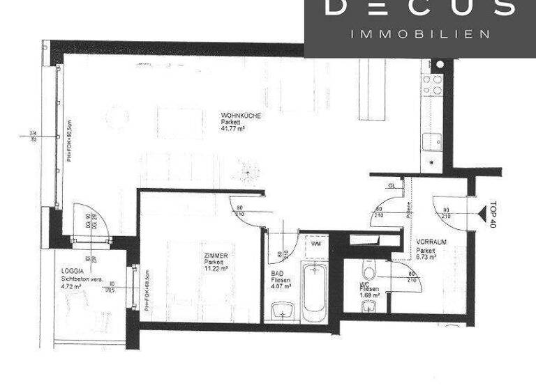 Wohnung zur Miete 900 € 2 Zimmer 65,5 m² 5. Geschoss Wien 1100