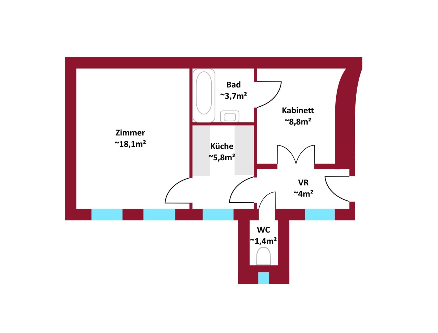 Wohnung zum Kauf 169.000 € 2 Zimmer 44 m²<br/>Wohnfläche 3.<br/>Geschoss Wien 1160