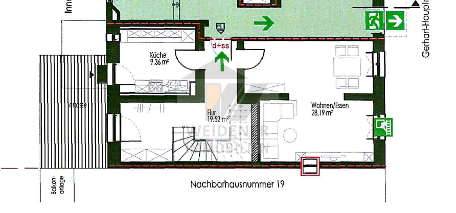 Maisonette zur Miete 1.060 € 4 Zimmer 132,5 m²<br/>Wohnfläche EG<br/>Geschoss ab sofort<br/>Verfügbarkeit Gerhart-Hauptmann-Straße 21 Gerhart-Hauptmann-Straße / Dehmelstraße Gera 07546