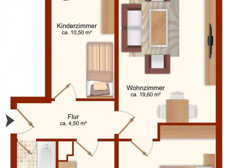 Wohnung zur Miete 390 € 3 Zimmer 60,5 m² 1. Geschoss Breite Str. 35 Bad Dürrenberg 06231
