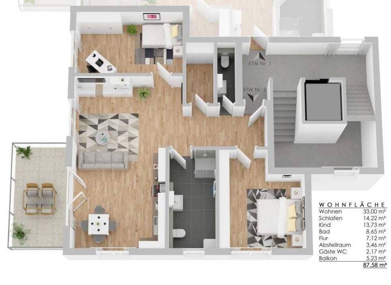 Wohnung zum Kauf - Erstbezug provisionsfrei 367.600 € 3 Zimmer 87,6 m² EG Ob dem Dorf 3 Marbach Villingen-Schwenningen 78052
