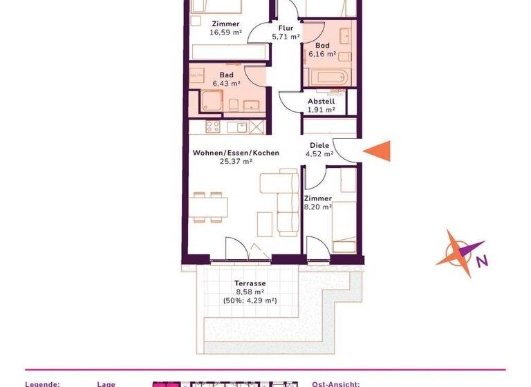 Wohnung zur Miete - Erstbezug 1.980 € 3,5 Zimmer 90,3 m² EG frei ab sofort Archenholdstraße 21 Friedrichsfelde Berlin 10315