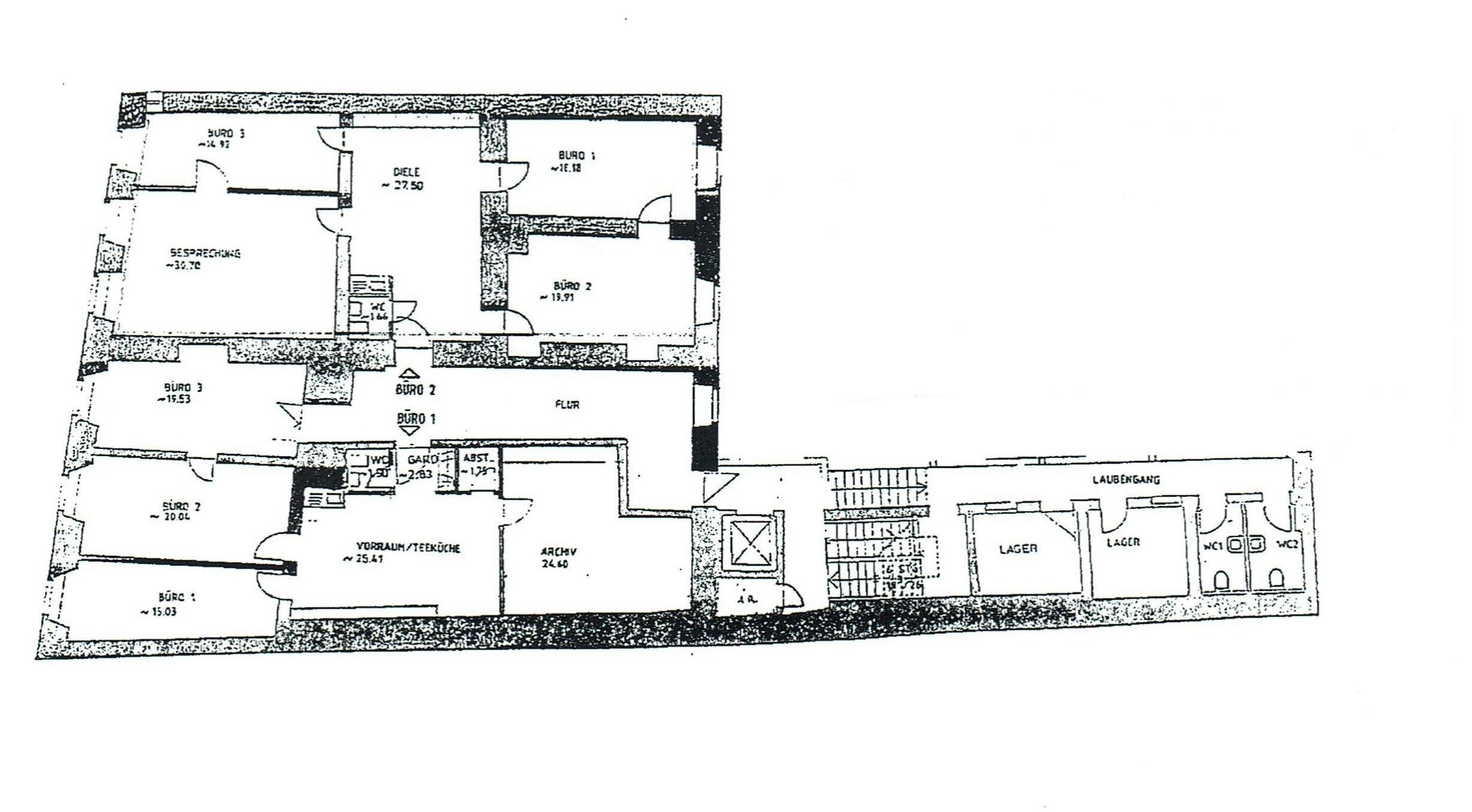 Bürofläche zur Miete 940 € 3 Zimmer 110,7 m²<br/>Bürofläche Planungsbezirk 105 Straubing 94315