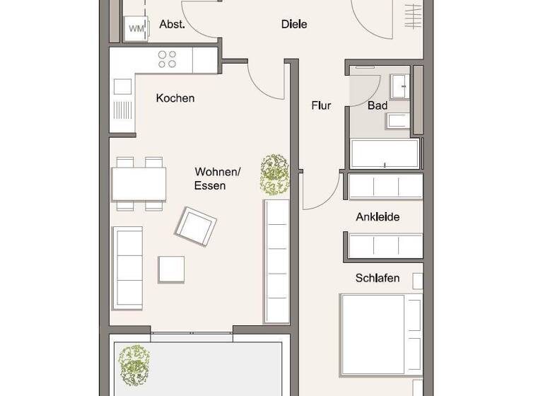 Wohnung zur Miete 975 € 2 Zimmer 67 m² 2. Geschoss frei ab 01.05.2026 Holzgrundstraße 1 Kornwestheim 70806