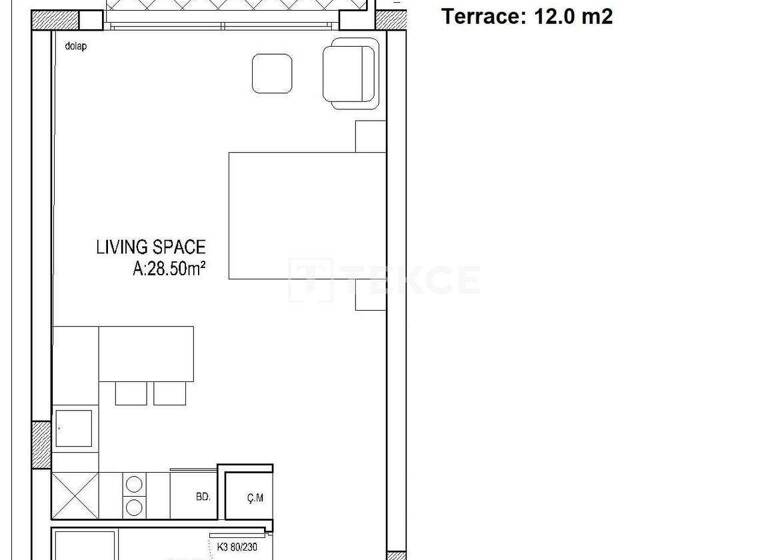 Studio zum Kauf 137.000 € 1 Zimmer 49 m² 1. Geschoss Gazimagusa 99645
