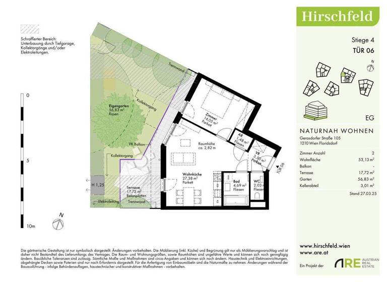 Wohnung zum Kauf - Erstbezug 339.900 € 2 Zimmer 53 m² EG Wien 1210