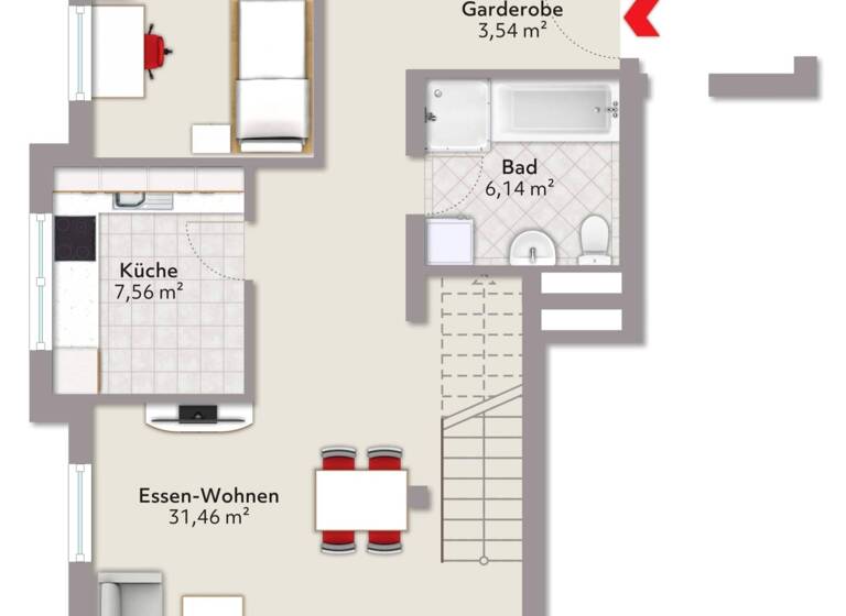 Wohnung zum Kauf 360.000 € 5 Zimmer 128,1 m²<br/>Wohnfläche Dachgeschoss, 3.<br/>Geschoss ab sofort<br/>Verfügbarkeit Rheinfelden Rheinfelden 79618