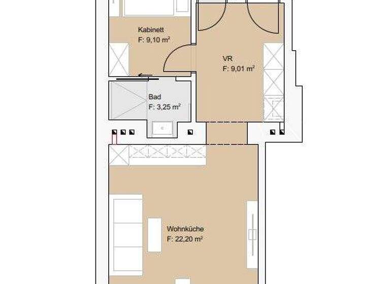 Wohnung zum Kauf 239.000 € 2 Zimmer 45,2 m² 2. Geschoss Klausgasse 46 Wien 1160