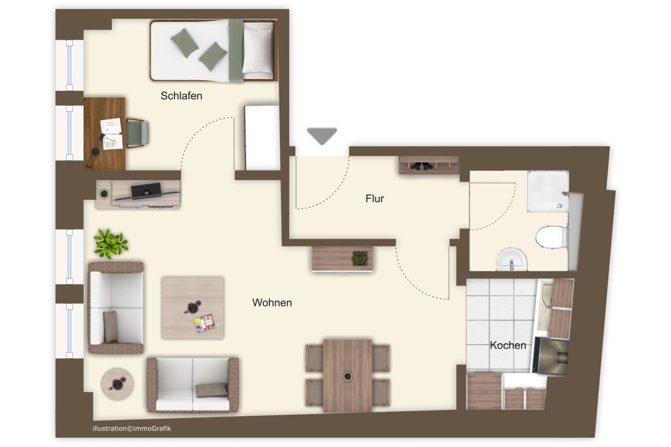 Wohnung zur Miete 376 € 2 Zimmer 42 m²<br/>Wohnfläche 3.<br/>Geschoss ab sofort<br/>Verfügbarkeit Markt 9 Meißen Meißen 01662