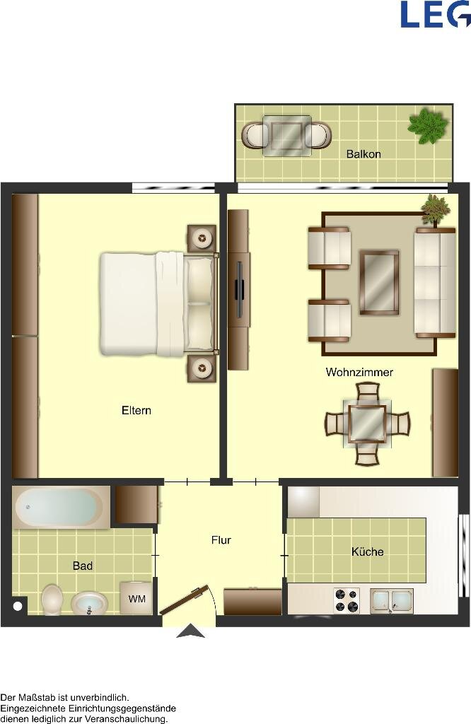 Wohnung zur Miete 459 € 2 Zimmer 55 m²<br/>Wohnfläche 3.<br/>Geschoss An der Eick 17 Innenstadt Radevormwald 42477