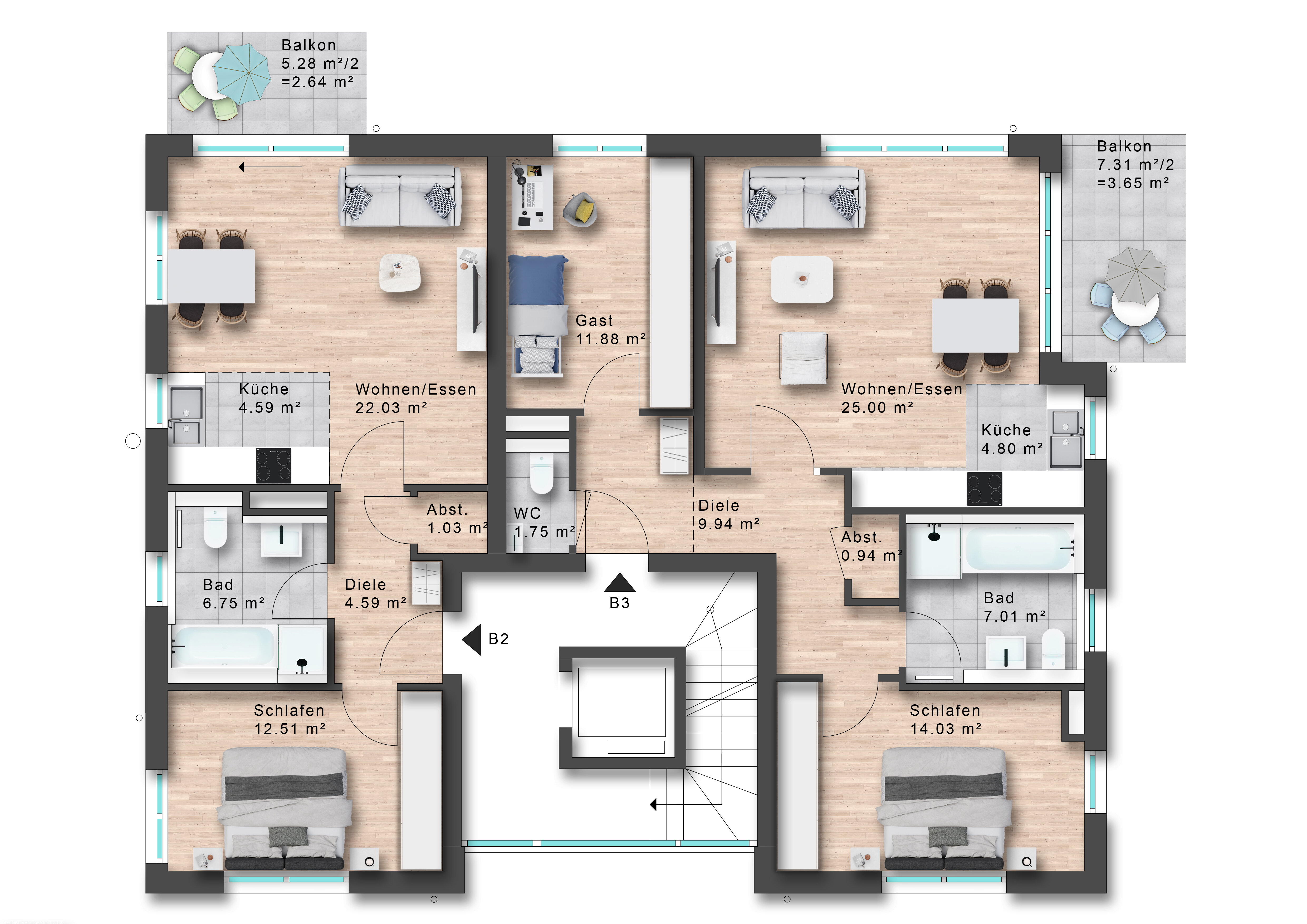 Wohnung zum Kauf provisionsfrei 355.000 € 2 Zimmer 54,1 m²<br/>Wohnfläche 2.<br/>Geschoss ab sofort<br/>Verfügbarkeit Dorfstraße 42a Heuweiler 79194