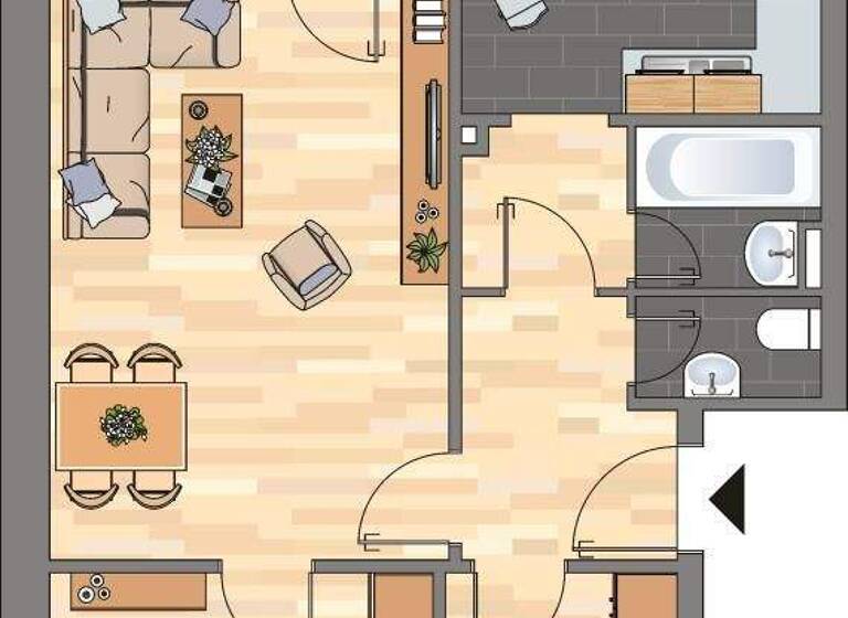 Wohnung zur Miete 759 € 3 Zimmer 70,2 m² 2. Geschoss Bromer Straße 5 Vorsfelde Wolfsburg 38448