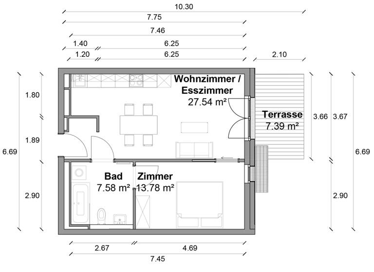 Wohnung zur Miete 1.480 € 2 Zimmer 53,1 m² EG frei ab 15.04.2026 Zimmerstraße 96 Kreuzberg Berlin 10117