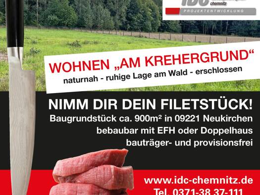 Grundstück zum Kauf provisionsfrei 162.000 € 900 m² Grundstück Neukirchen Neukirchen/Erzgebirge 09221