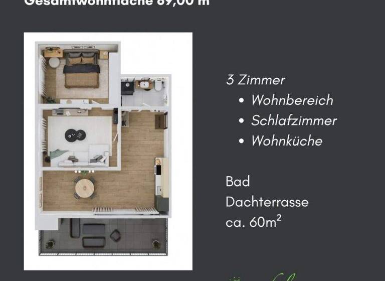 Penthouse zur Miete 1.100 € 3 Zimmer 89 m² 4. Geschoss Idar-Oberstein 55743