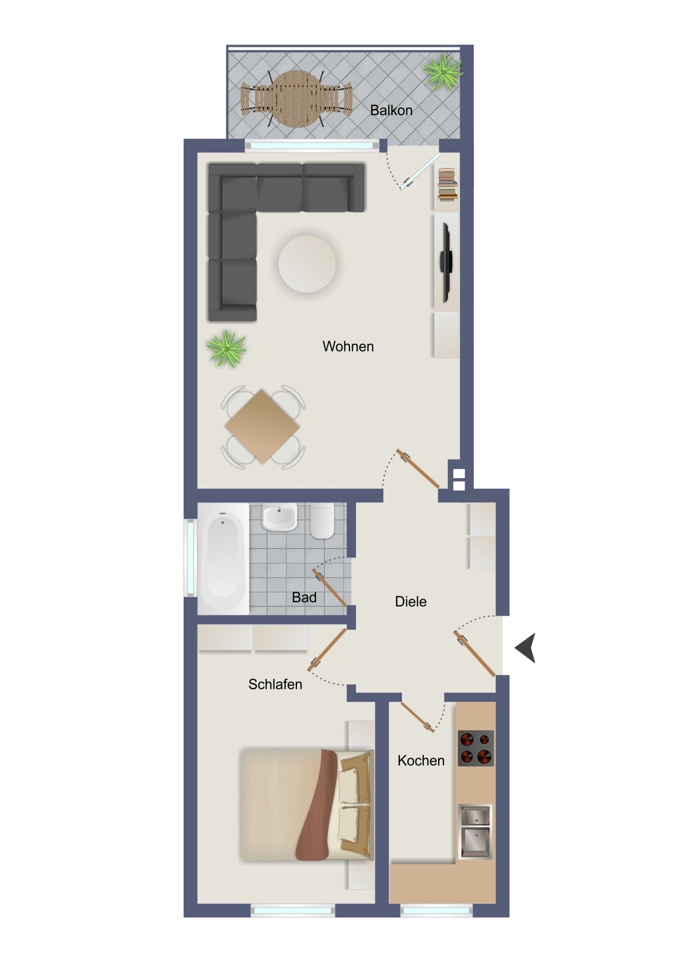 Wohnung zum Kauf 189.000 € 2 Zimmer 48 m²<br/>Wohnfläche 5.<br/>Geschoss Rahlstedt Hamburg / Meiendorf 22145