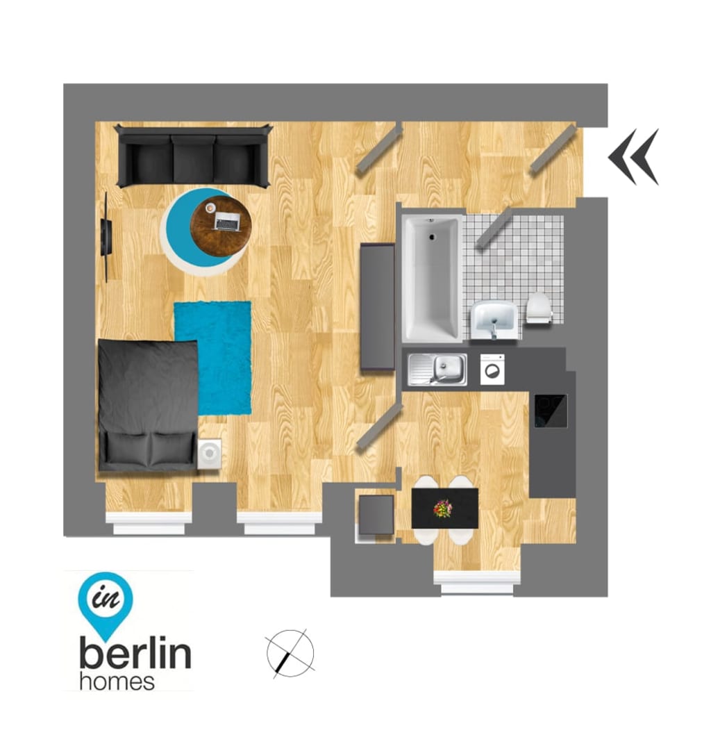 Wohnung zur Miete Wohnen auf Zeit 1.624 € 2 Zimmer 34 m²<br/>Wohnfläche ab sofort<br/>Verfügbarkeit Fehmarner Straße Wedding Berlin 13353