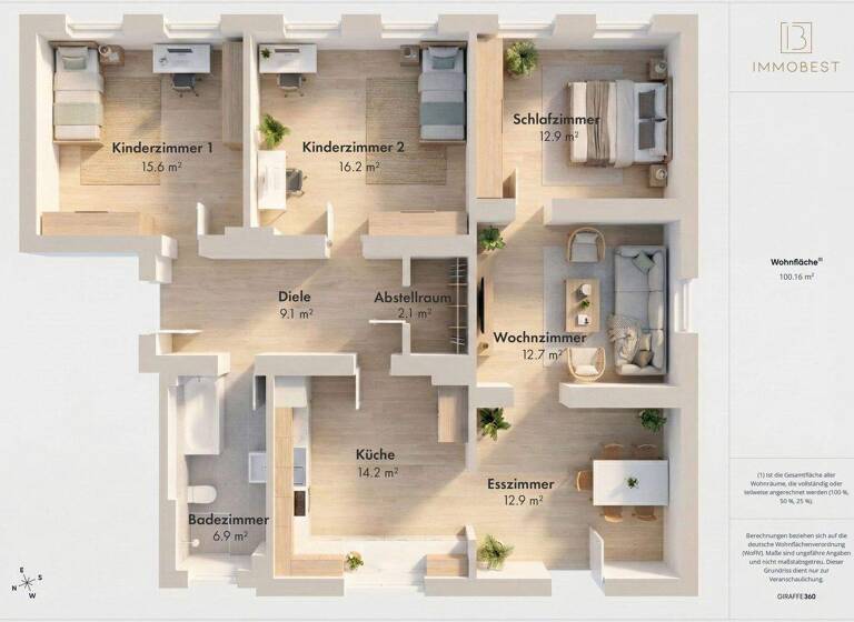 Wohnung zur Miete 1.150 € 4,5 Zimmer 115 m² EG frei ab 01.05.2026 Sehnde 31319