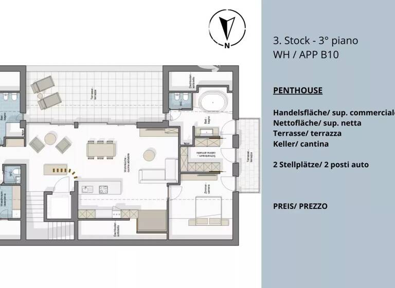 Wohnung zum Kauf 1.300.000 € 4 Zimmer 170 m² 3. Geschoss via Peter Kemenater 27 Natz-Schabs 39040