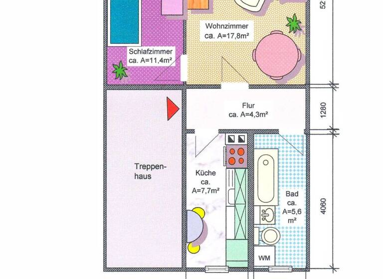 Wohnung zur Miete 283 € 2 Zimmer 44,3 m² 2. Geschoss Professor-Willkomm-Str. 13c Limbach-Oberfrohna 09212