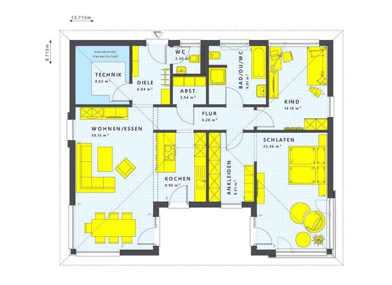 Bungalow zum Kauf provisionsfrei 317.703 € 3 Zimmer 100 m² 700 m² Grundstück Limbach-Oberfrohna 09212
